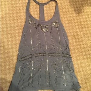 Abercrombie Silver beaded tank